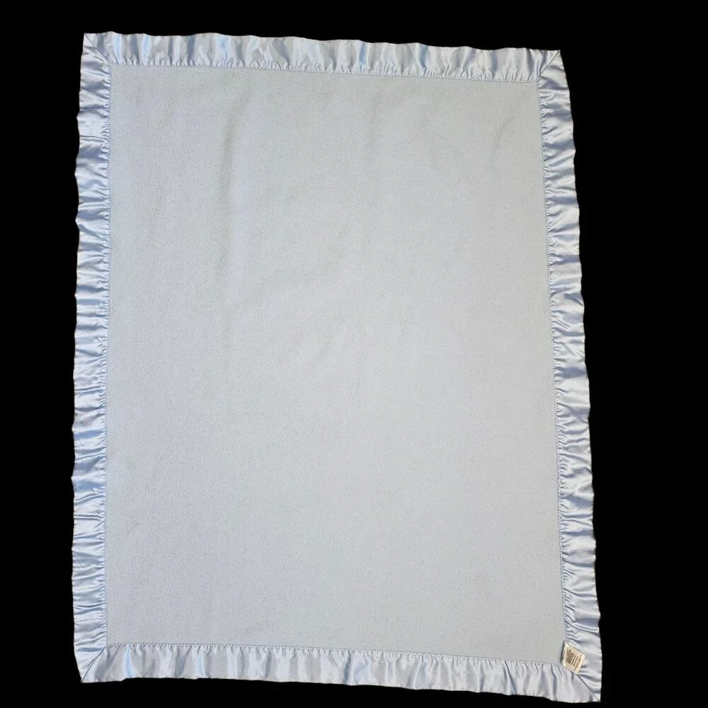 Parents Choice Blue‎ Baby Blanket Satin Trim Truck Car Plane Airplane Fleece